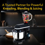 Imperial Stand Mixer,1400W with 6L SS Bowl, 1.5L Blending Jar, 100% Copper Motor, Includes Blending Jar, Whisker, Beater, Black