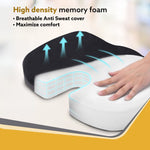 Coccyx Seat Cushion Orthopedic Memory Foam Coccyx Seat Cushion for Tailbone, Sciatica, Lower Back Pain Relief-Ergonomic Contoured Cushion for Office/Home Chair & Wheelchair, Black