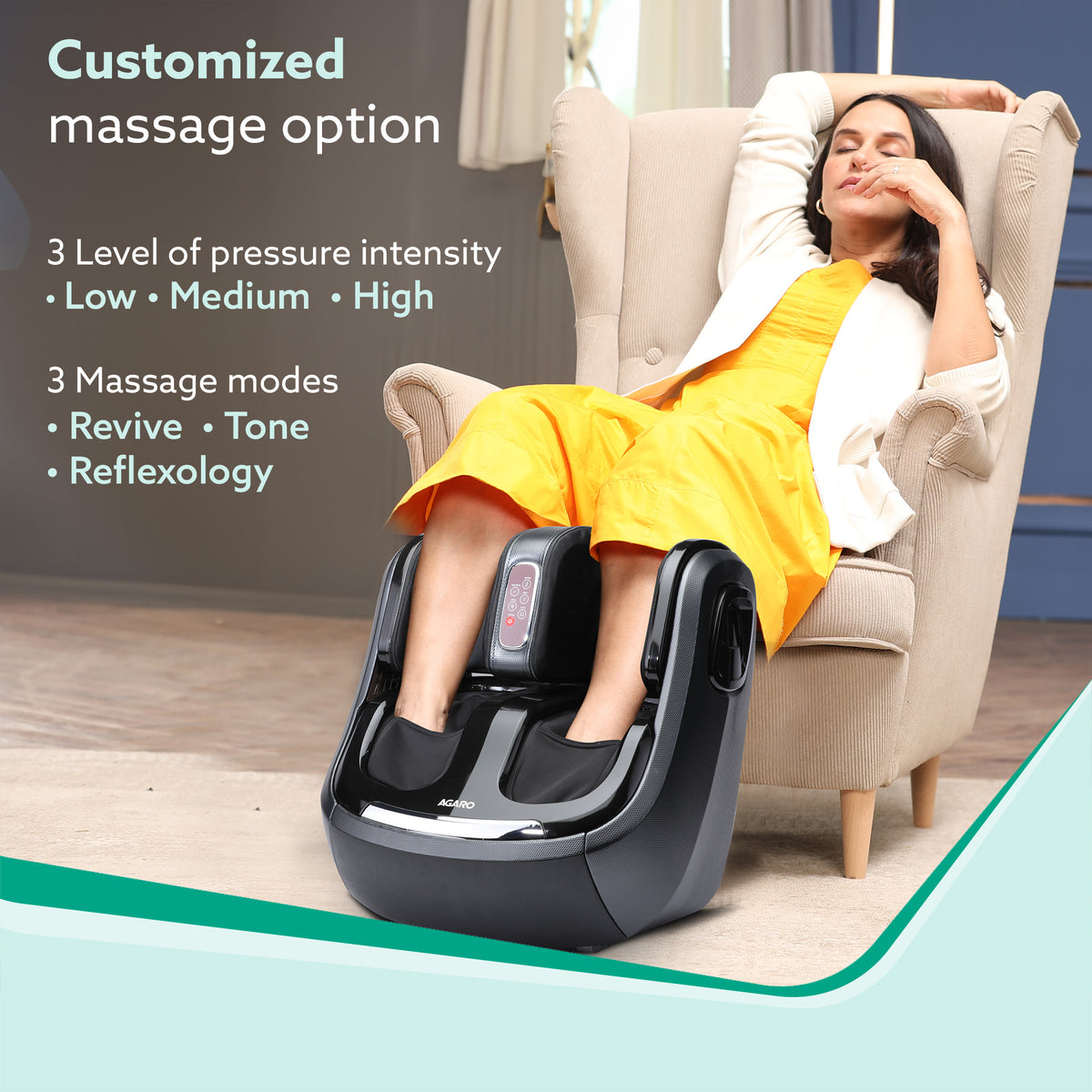 AGARO Elegant Foot Calf & Knee Massager Machine with Air Compressed – Agaro