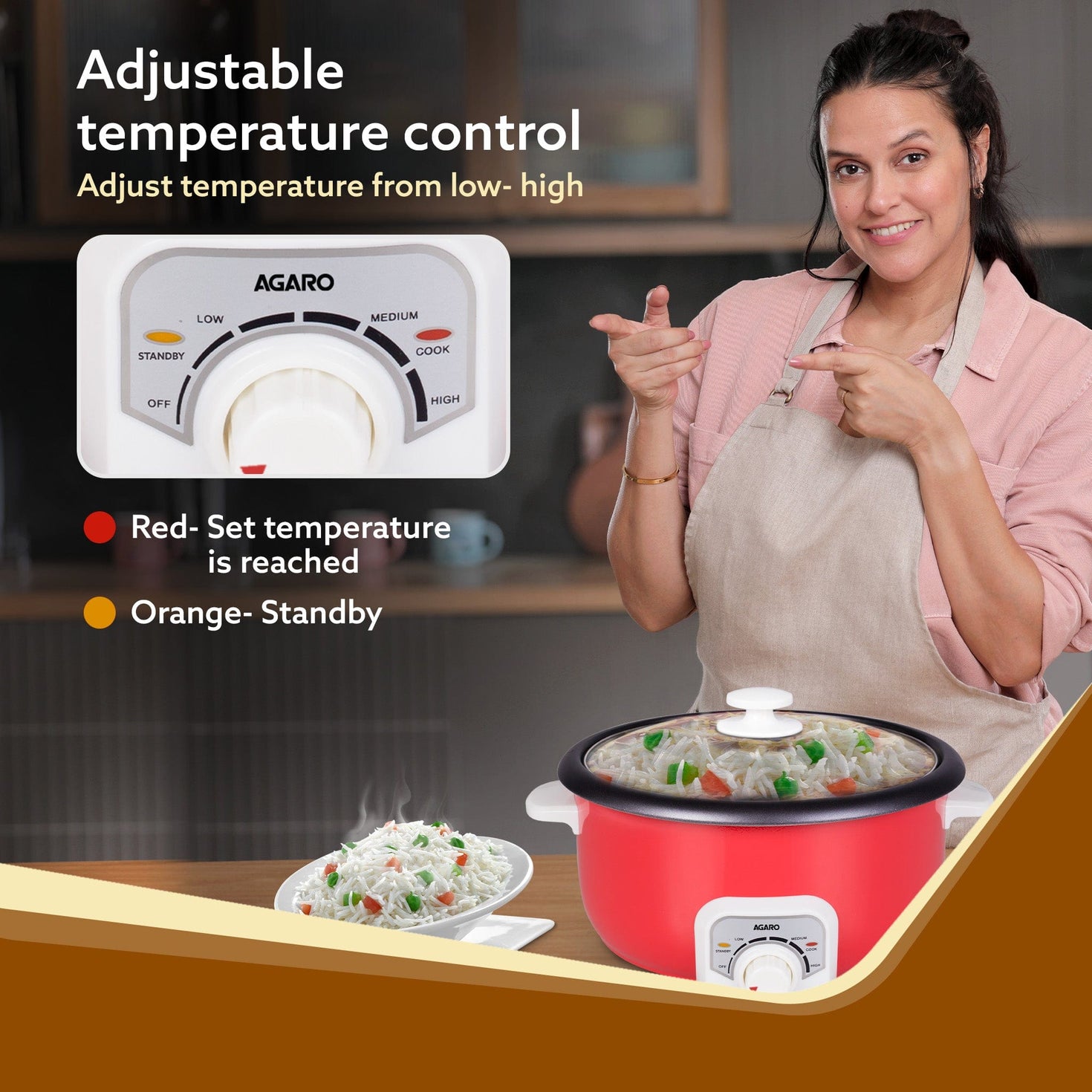 AGARO Regal Electric Multi Cooking Pot, 3L, 1200W, Automatic Boiler ...