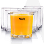 Elegant Octagonal Glass 200ml set of 6, Juice and Water Drinking Glass Transparent