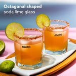 Elegant Octagonal Glass 200ml set of 6, Juice and Water Drinking Glass Transparent