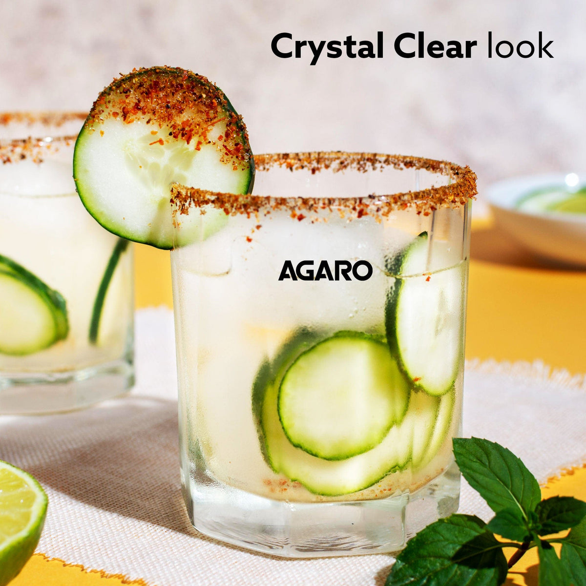 Elegant Octagonal Glass 200ml set of 6, Juice and Water Drinking Glass Transparent