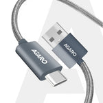 USB-A to Type C Cable, Unbreakable Braided Cable, 3A Fast Charging, Compatible with All Type C Devices Including Smartphones, Tablets, PD Technology, 1.5 M (4.9Ft), 480 Mbps Data Transmission
