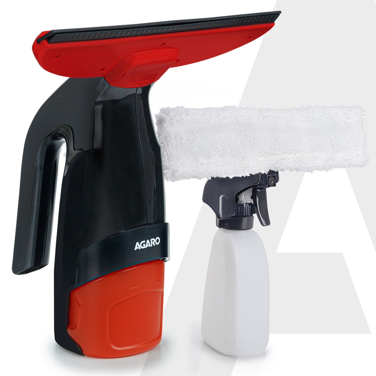 Delite Electric Glass Vacuum Cleaner, Spray & Vacuum, 28 Cm Suction Blade, Cordless, 360 ML Spray Bottle, Portable, Efficient for Cleaning Window Glass, Tiles, Glass Tables, Red & Black