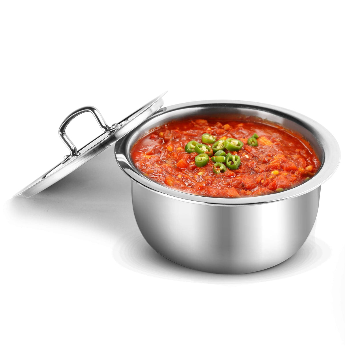 Regency Triply Tope 4.5L with Stainless Steel Lid, 2.5mm Thick Body, Rivetted Handle, Induction & Gas Compatible, Patila, Bhagona, Tapeli, 3 Layered Kitchen Induction Cookware, 24 Cm, Silver