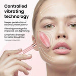 3-In-1 Electric Rose Quartz Face Roller, Facial Roller Kit for Face, Eye, Neck, Anti-Aging Facial Massager for Anti-Wrinkles, Skin Firming and Lifting, (Rose Gold)