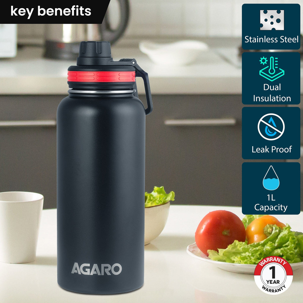 Imperial Vacuum Flask 1L, Steel Infusion