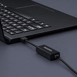USB Ethernet Adapter, USB 3.0 to 10/100/1000 Gigabit Ethernet LAN Network Adapter, Plug & Play, Ethernet Compatible with Nintendo Switch MacBook Surface Pro Laptop PC Black