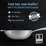 Stainless Steel Regency Triply Wok 26CM, 3.0L