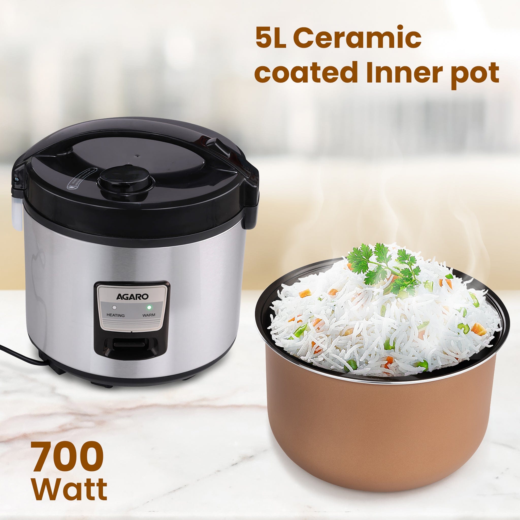 Regency Rice Regency Electric Rice Cooker - 5L - Silver & B | AGARO – Agaro