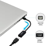 4K@30Hz Mini DisplayPort (Mini DP) to HDMI Female Thunderbolt 2.0 Adapter Suitable for Apple MacBook Pro MacBook Air Microsoft Surface Pro 4 Pro 3 Thinkpad Google Pixel Chromebook, Black