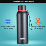 Elegant Vacuum Flask 700ml Gun Black