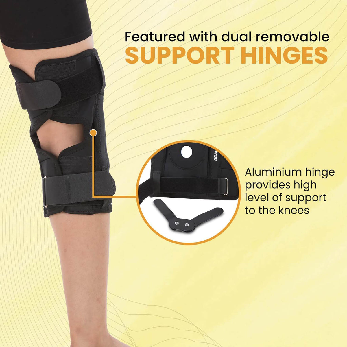 Knee Wrap Hinged With Open Patella, Rigid Biaxial Hinge, Neoprene Layer For Pain Relief,  Braces Walking, Workout And Sports, Small, Black