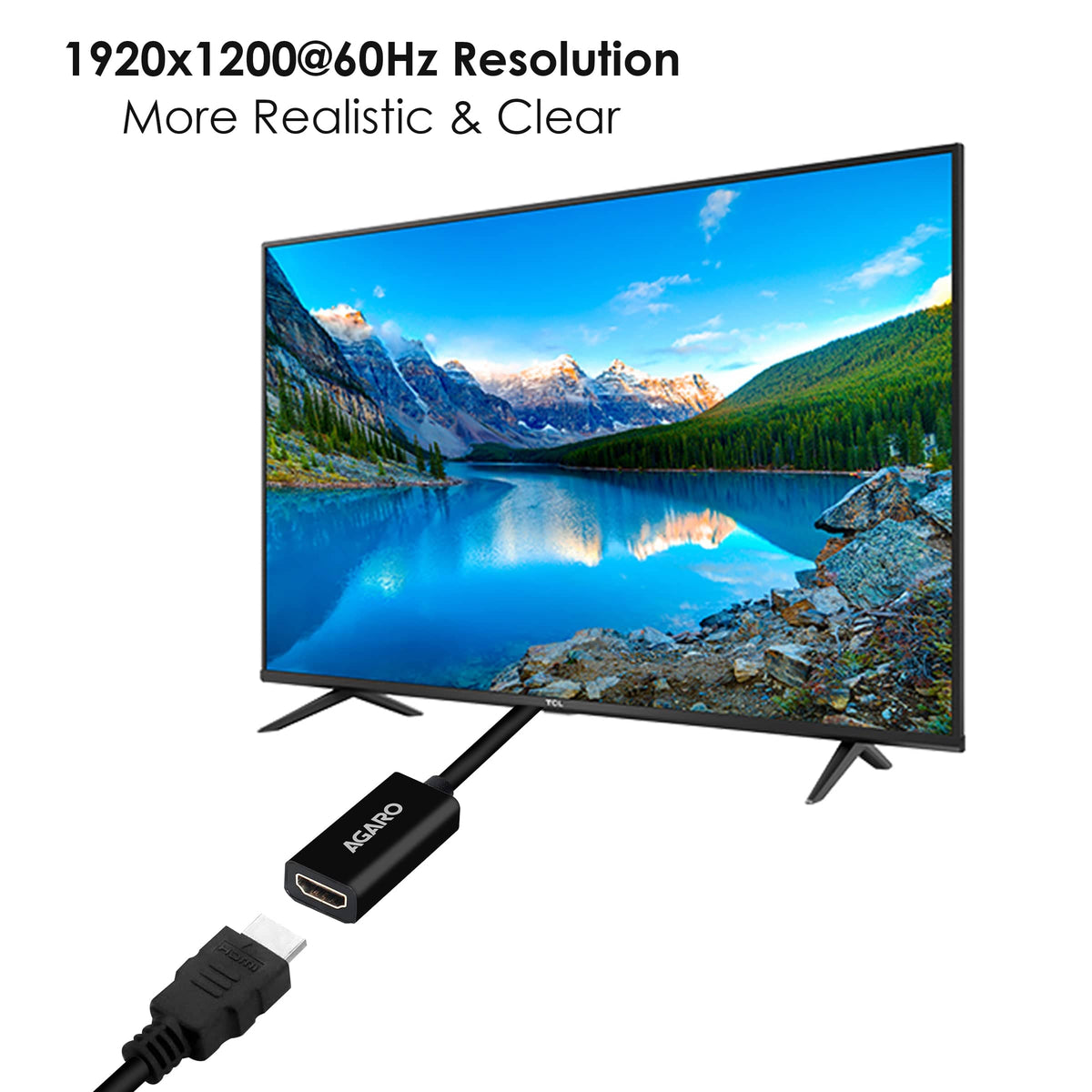 4K@30Hz Mini DisplayPort (Mini DP) to HDMI Female Thunderbolt 2.0 Adapter Suitable for Apple MacBook Pro MacBook Air Microsoft Surface Pro 4 Pro 3 Thinkpad Google Pixel Chromebook, Black