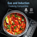 Regency Triply Tope 3.5L with Stainless Steel Lid, 2.5mm Thick Body, Rivetted Handle, Induction & Gas Compatible, Patila, Bhagona, Tapeli, 3 Layered Kitchen Induction Cookware, 20 Cm, Silver