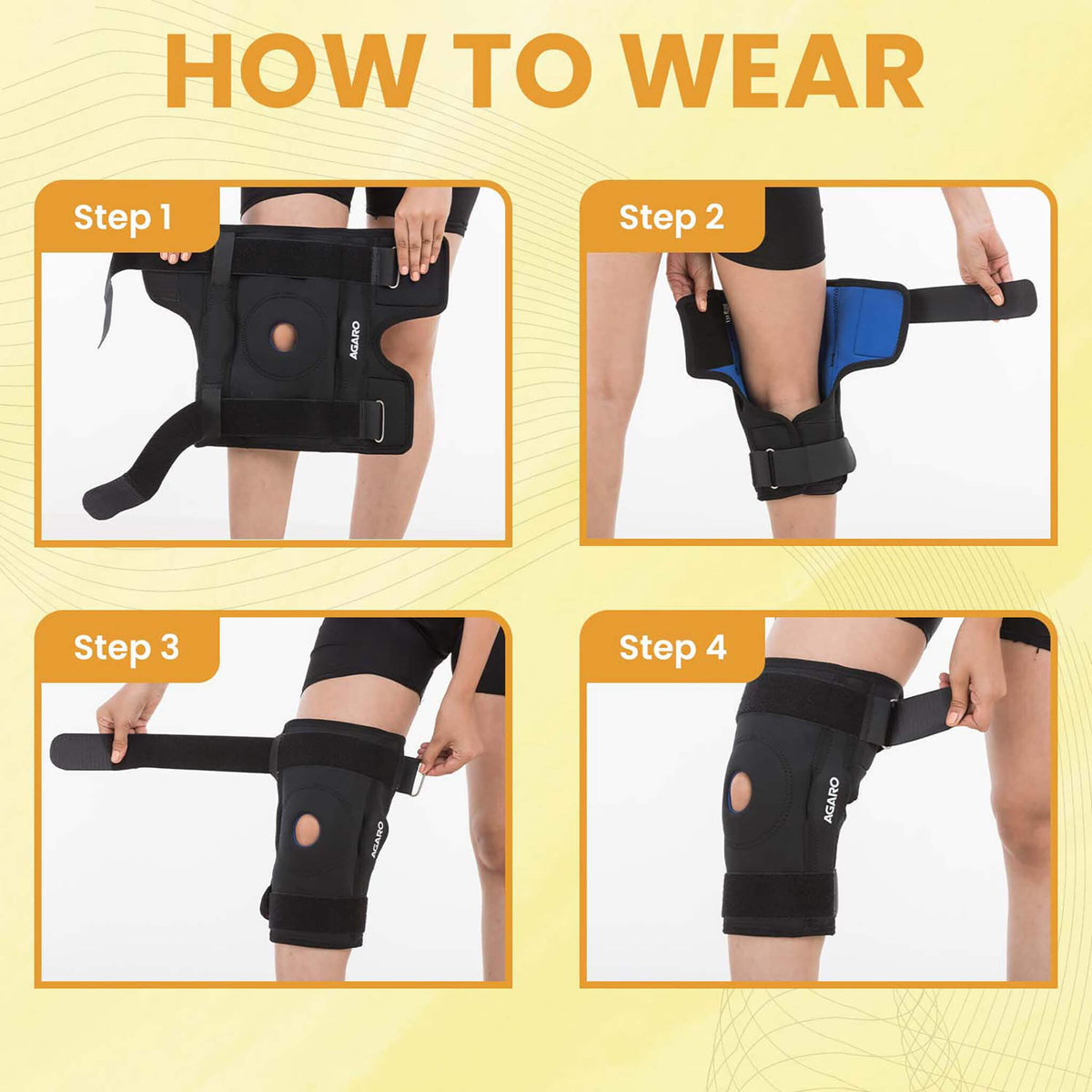 Knee Wrap Hinged With Open Patella, Rigid Biaxial Hinge, Neoprene Layer For Pain Relief,  Braces Walking, Workout And Sports, Medium, Black