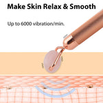 3-In-1 Electric Rose Quartz Face Roller, Facial Roller Kit for Face, Eye, Neck, Anti-Aging Facial Massager for Anti-Wrinkles, Skin Firming and Lifting, (Rose Gold)