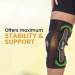 Knee Wrap Hinged With Open Patella, Rigid Biaxial Hinge, Neoprene Layer For Pain Relief,  Braces Walking, Workout And Sports, XXL, Black
