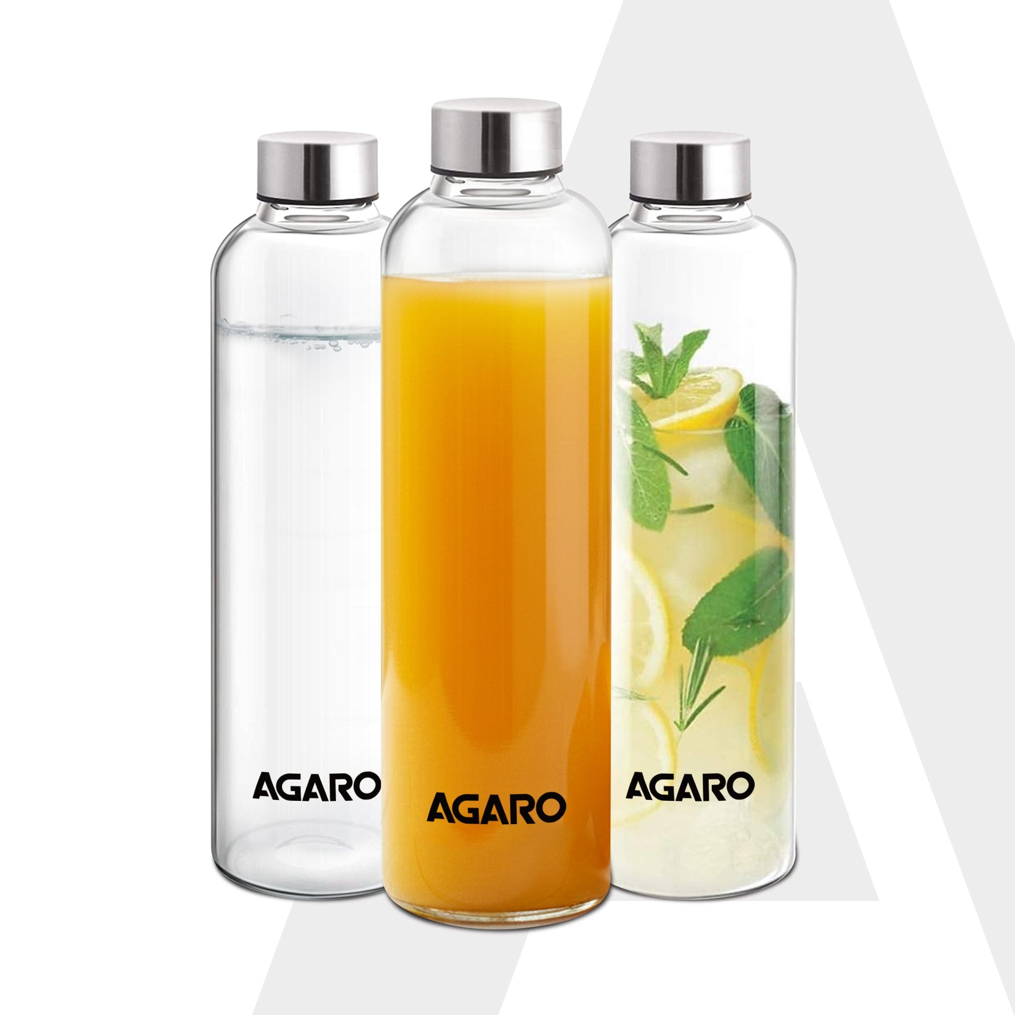 Elite Borosilicate Glass Bottles, Pack of 3