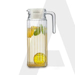 Elegant Glass Jug with Lid, 1.1L, Multipurpose Jug, Easy Pour Spout & Strong Handle, Transparent Beverage Carafe for Home, Office, Pitcher for Serve Water, Milk, Juice, Beverage, Lassi, Cocktail
