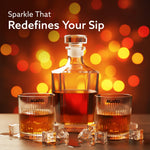 Elegant Whiskey Glass, Set of 6, 325ML, Vertical Stripe Cut Design, Crystal Clear Tumbler Set, Home, Bar Drinking Glass Set for Scotch, Whisky, Bourbon, Liquor, Wine, Cocktail Drinks, Gifting