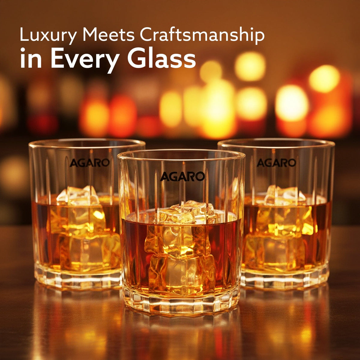 Elegant Whiskey Glass, Set of 6, 325ML, Vertical Stripe Cut Design, Crystal Clear Tumbler Set, Home, Bar Drinking Glass Set for Scotch, Whisky, Bourbon, Liquor, Wine, Cocktail Drinks, Gifting