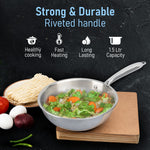 Stainless Steel Regency Triply Wok 20CM, 1.5L