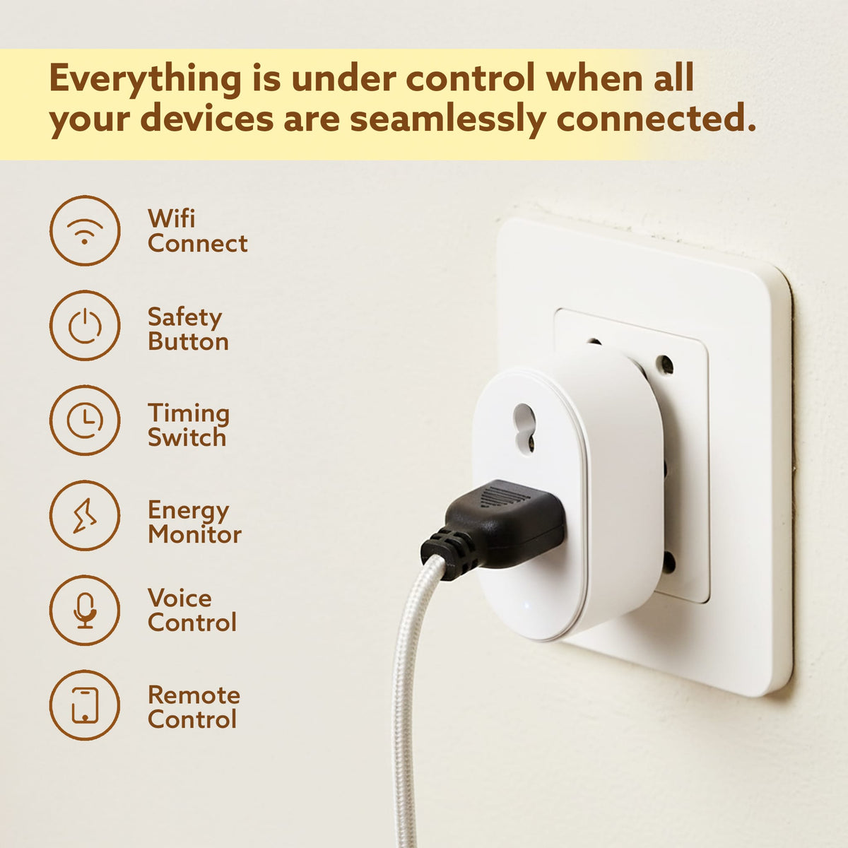 Regency 16A Wi-Fi Smart Plug with Energy Monitoring & App Control, Voice Control for Geyser, AC & Heavy Appliances, Timer & Scheduling, Compatible with Alexa & Google Assistant – White