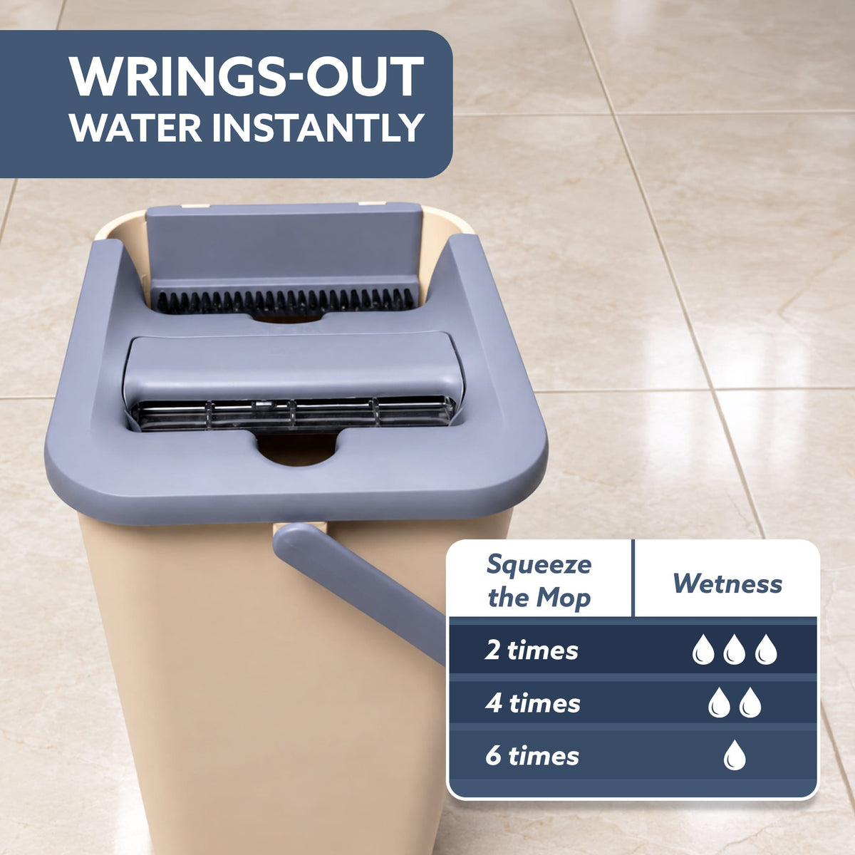 Flat Mop and Bucket Set | 360° Rotating Microfiber Flat Mop for Floor Cleaning | Hands-Free Squeeze & Wash Mop System with Bucket for Home Cleaning