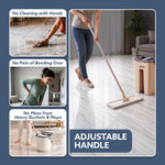 Flat Mop and Bucket Set | 360° Rotating Microfiber Flat Mop for Floor Cleaning | Hands-Free Squeeze & Wash Mop System with Bucket for Home Cleaning