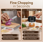 Elite Rechargeable Mini Electric Chopper, Food Grade Bowl, Stainless Steel Blades, Rechargeable, One Touch Operation, for Chopping Garlic, Ginger, Onion, Vegetable, Nuts, 250 Ml, Black