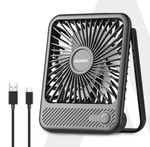 Primo Rechargeable Portable Desk Fan, Mini Fan with USB Type-C, 3 Speeds, Foldable Adjustable Stand, Long-Lasting Battery, Quiet Personal Cooling for Home, Office & Travel