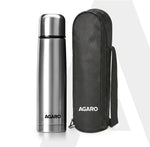 Delite Stainless Steel Flask with Bag, 500ml, Up to 24 Hrs Hot & Cold, ISI Certified, Triple Vacuum Insulated, Leak Proof, Flip Lid Closure, BPA & Rust Free, for Travel, Office & Outdoor Use