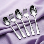 Elite 40-Piece Gold Stainless Steel Cutlery Set, Mirror Finish, Food Grade & Rust Resistant, Includes 8 Tea Spoons, 8 Dessert Spoons, 8 Dessert Forks, 8 Dinner Spoons & 8 Dinner Forks