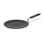 Elite Hard Anodised Tawa, 25 cm Diameter, Riveted handle, 3 mm thick plate, Gas & Induction Oven Compatible, Cooking, Cookware, Black