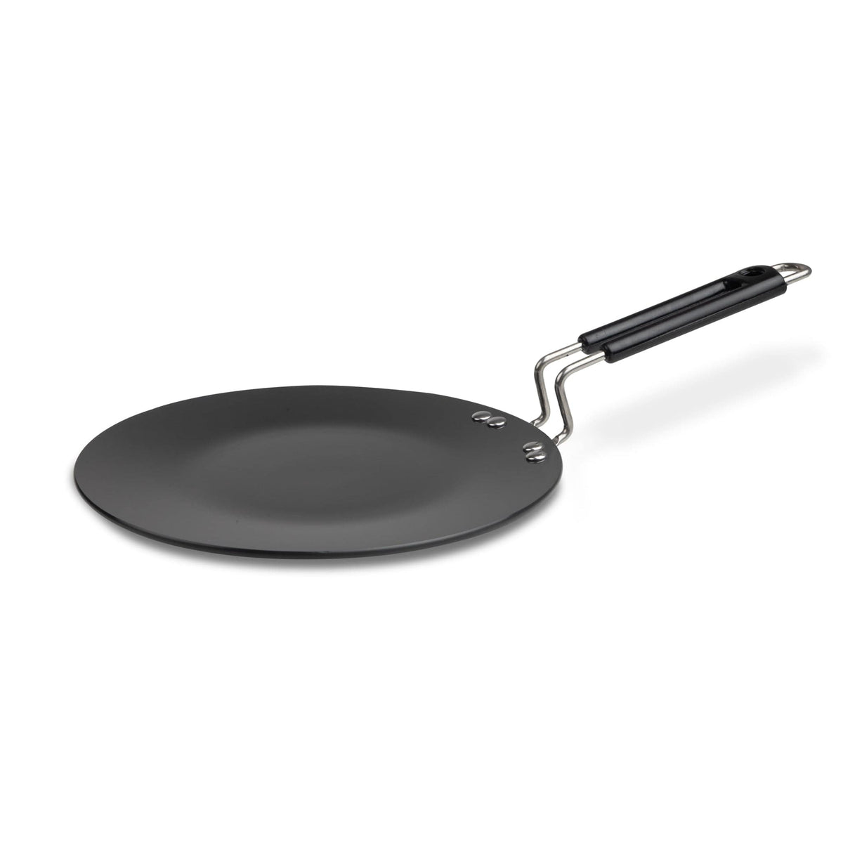 Elite Hard Anodised Tawa, 25 cm Diameter, Riveted handle, 3 mm thick plate, Gas & Induction Oven Compatible, Cooking, Cookware, Black