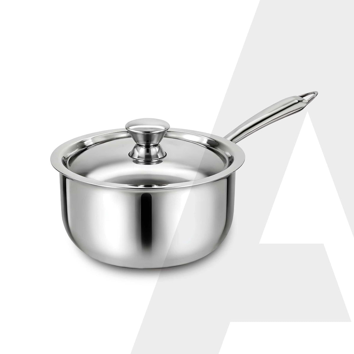 Regency 16 cm Triply Stainless Steel Saucepan with Lid, 1.5L capacity