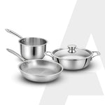 Regency Triply Cookware Set of 3, 24 cm Kadai (2.7L), 24 cm Fry Pan (2.2L) & 16 cm Saucepan (1.5L)