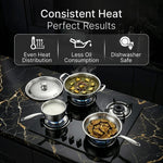 Regency Triply Cookware Set of 3, 24 cm Kadai (2.7L), 24 cm Fry Pan (2.2L) & 16 cm Saucepan (1.5L)