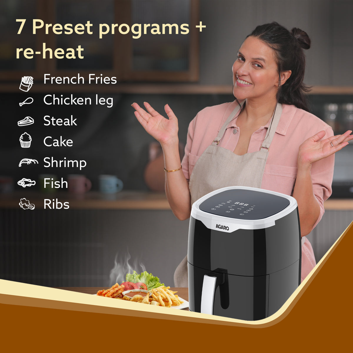 Galaxy Digital Air Fryer For Home, 4.5L, Electric Air Fryer – Agaro