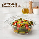 Elite Glass Casserole With Lid - 700ml