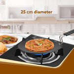 Elite Hard Anodised Tawa, 25 cm Diameter, Riveted handle, 3 mm thick plate, Gas & Induction Oven Compatible, Cooking, Cookware, Black