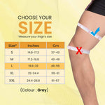 Tubular Stretchable Knee Cap, Breathable Fabric, Uniform Compression, Relieves Muscle Pain, Joint Pain, Injury Recovery, For Workout, Running, For Men And Women, Large , Grey, Pack of 2