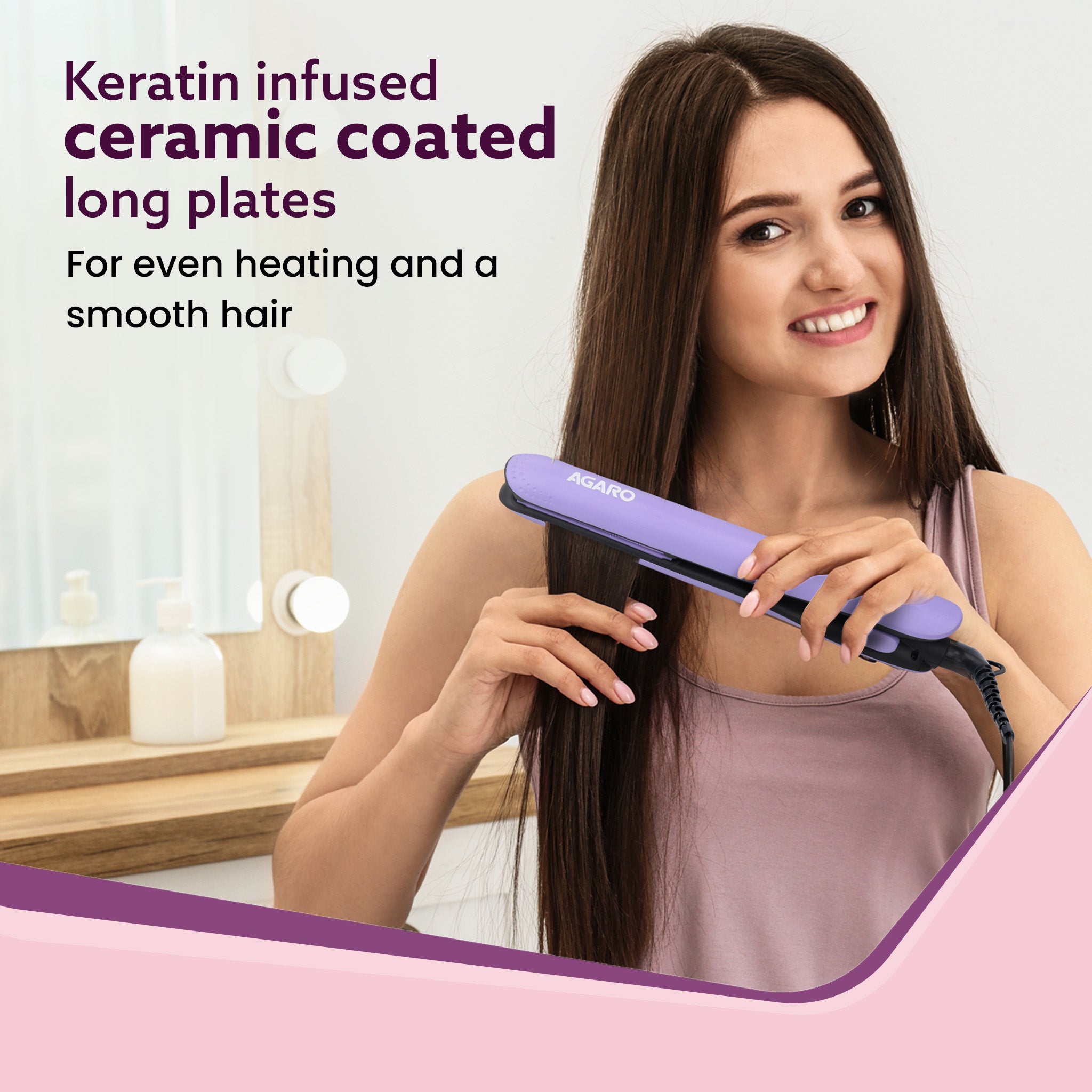 AGARO Hair Straightener Keratin Infused Hair Straightening Hair Styling Agaro