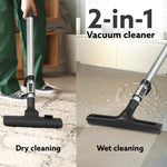 Ace Wet & Dry Vacuum Cleaner, 1600 Watts, 21.5 Kpa Suction Power, 30 Litres Tank Capacity, Home Use, Blower Function, Washable 3L Dust Bag, Stainless Steel Body (Black/Red/Steel)