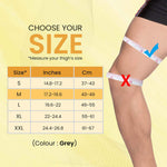 Tubular Stretchable Knee Cap,  Breathable Fabric, Uniform Compression, Relieves Muscle Pain, Joint Pain, Injury Recovery, For Workout, Running, For Men And Women, Medium, Grey, Pack of 2