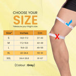 Tubular Stretchable Knee Cap,  Breathable Fabric, Uniform Compression, Relieves Muscle Pain, Joint Pain, Injury Recovery, For Workout, Running, For Men And Women, XL, Grey, Pack of 2