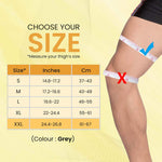 Tubular Stretchable Knee Cap,  Breathable Fabric, Uniform Compression, Relieves Muscle Pain, Joint Pain, Injury Recovery, For Workout, Running, For Men And Women, XXL, Grey, Pack of 2