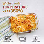 Elite Borosilicate Glass Baking Tray for Kitchen, 1600 ml, Baking Dish, Serving Bowl, Oven & Microwave, Dishwasher and Freezer safe, Rectangle, Transparent, Glass Bowl Container